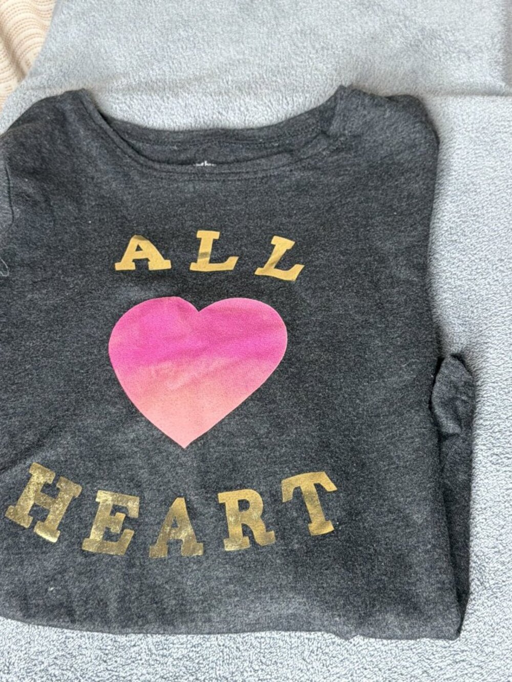 Jumping Beans Girls Gray 'All Heart' Long Sleeve Softest Tee - Size 8